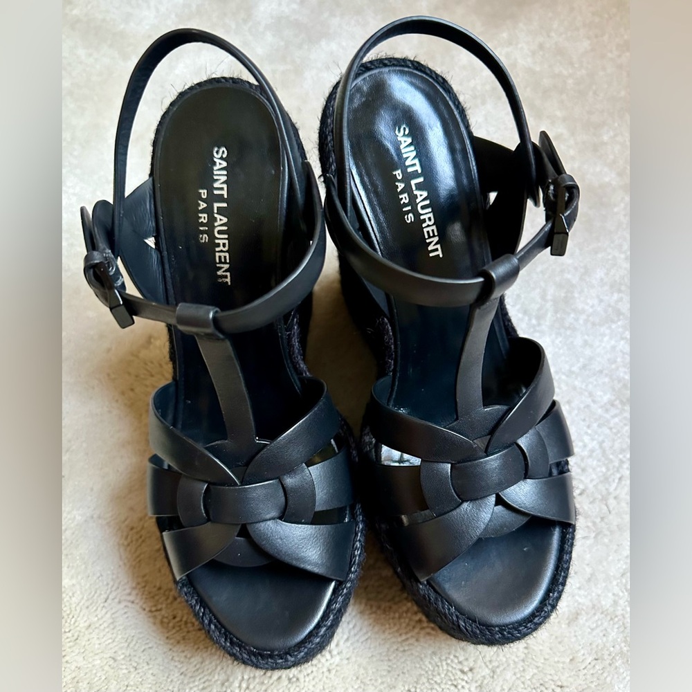 SAINT LAURENT Tribute Espadrille Wedge